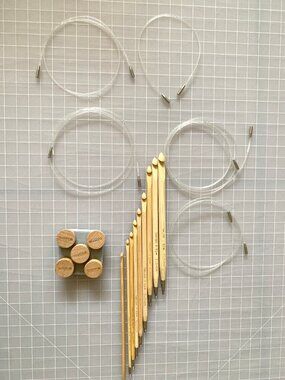 Clover Takumi Bamboo Interchangeable Tunisian Crochet Hook Set